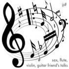 sax, flute, violin, guitar friend's talks